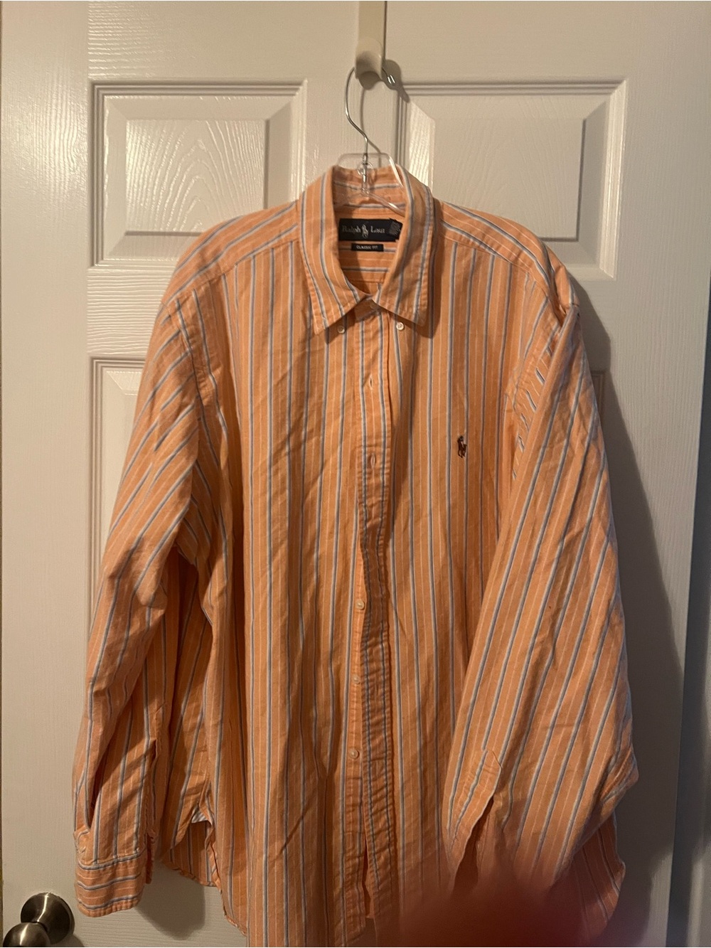 Ralph Lauren Orange Stripe Cotton Button-Down Shirt